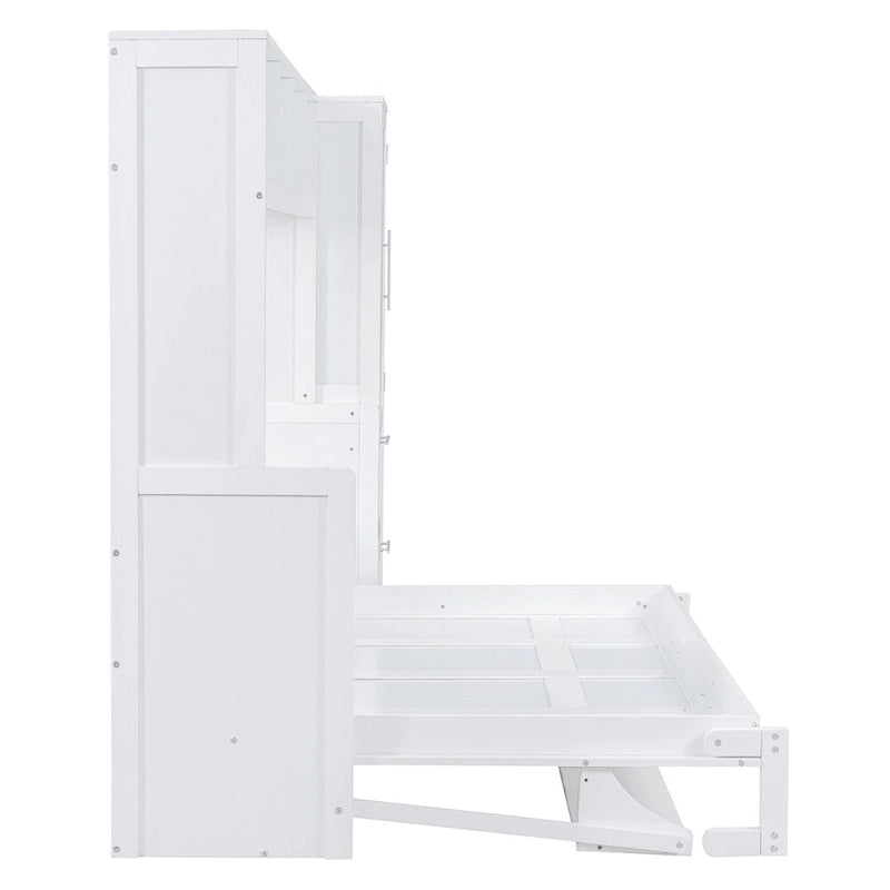 Lit escamotable Queen Size avec armoire et tiroirs