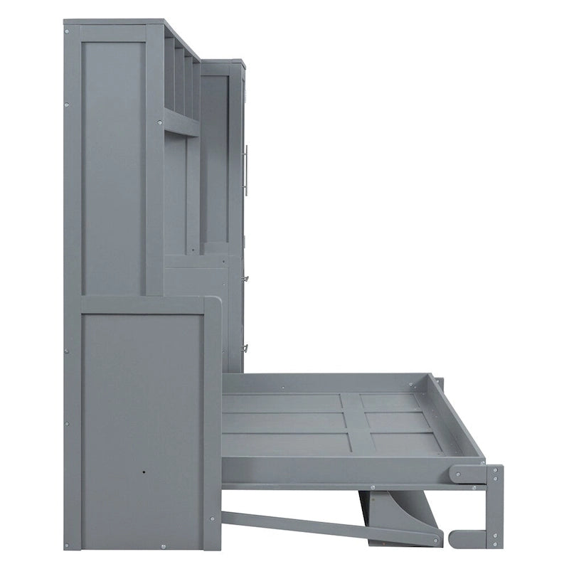 Lit escamotable Queen Size avec armoire et tiroirs