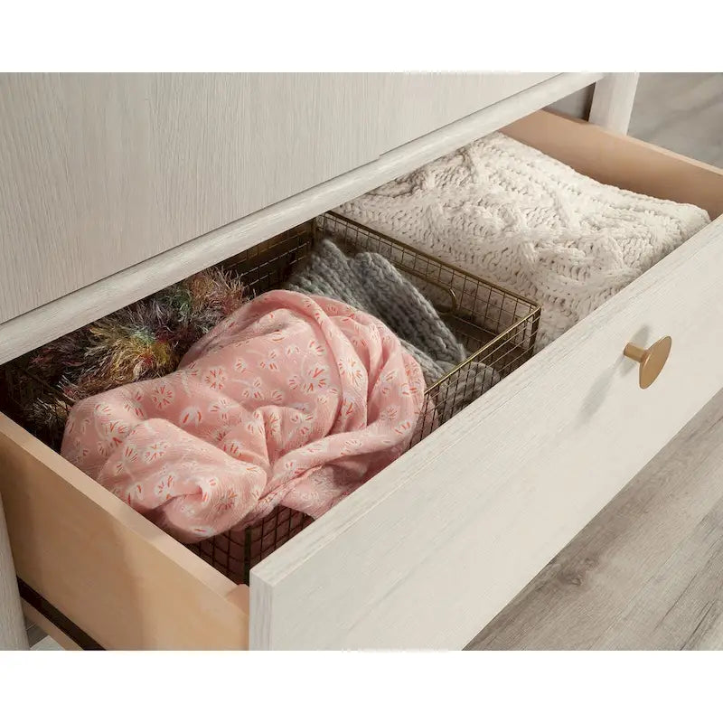 Dover Edge Double Armoire de Rangement Double Porte avec Étagère Réglable et Tiroir – Chêne Denim