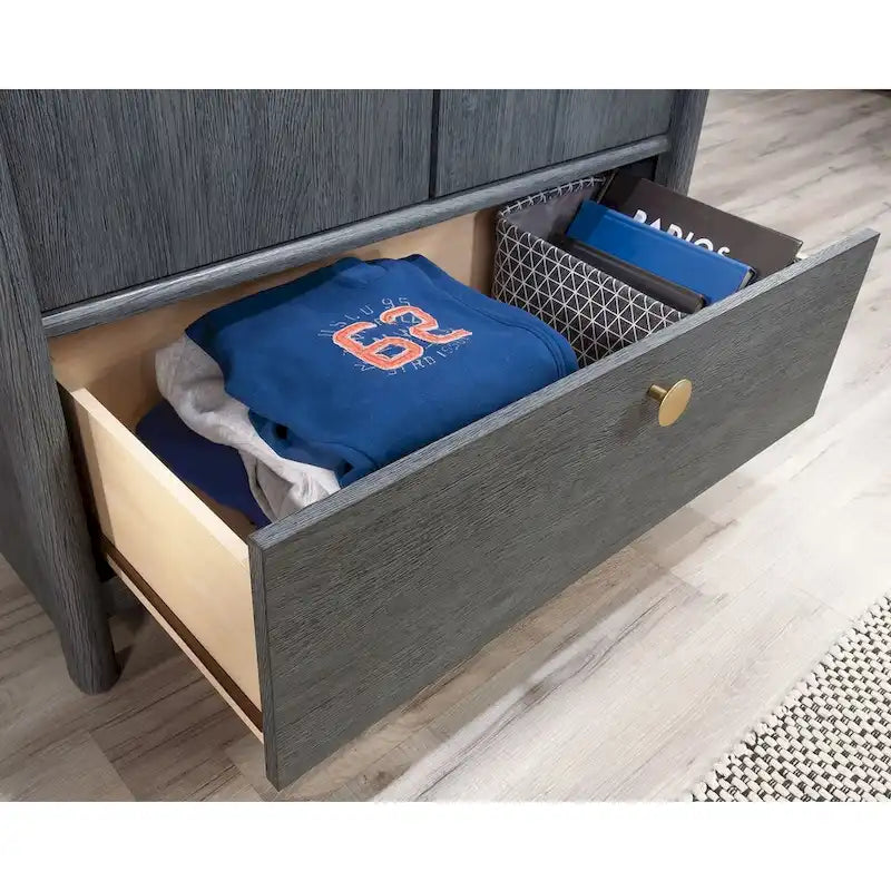 Dover Edge Double Armoire de Rangement Double Porte avec Étagère Réglable et Tiroir – Chêne Denim