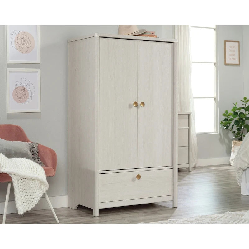 Dover Edge Double Armoire de Rangement Double Porte avec Étagère Réglable et Tiroir – Chêne Denim