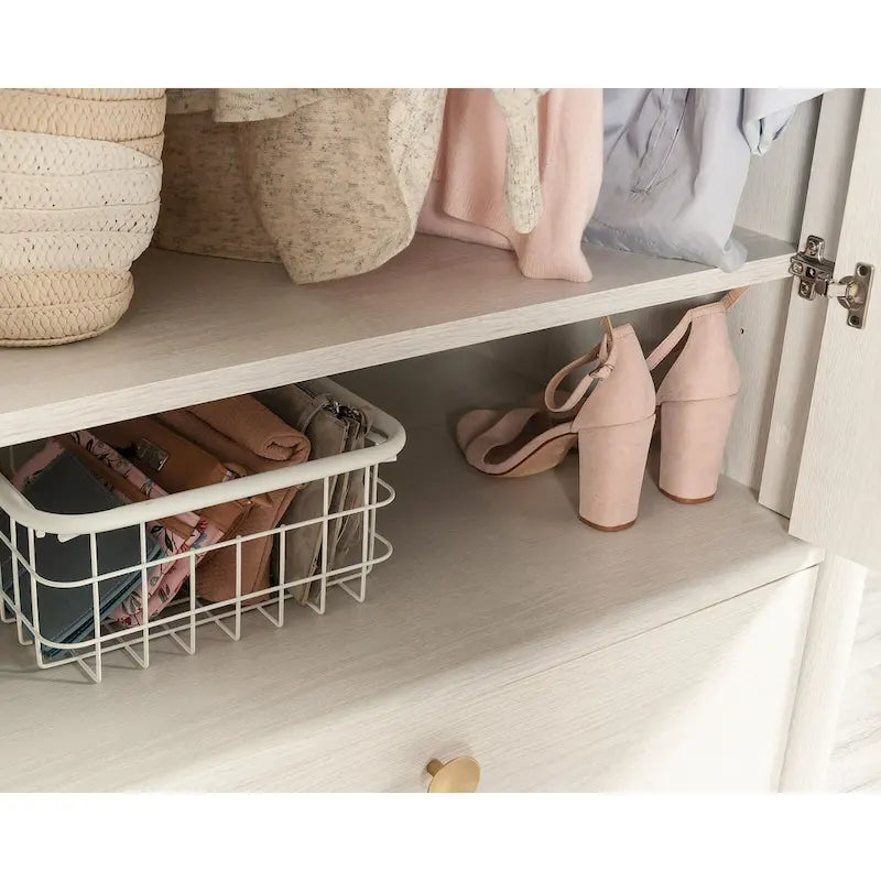 Dover Edge Double Armoire de Rangement Double Porte avec Étagère Réglable et Tiroir – Chêne Denim