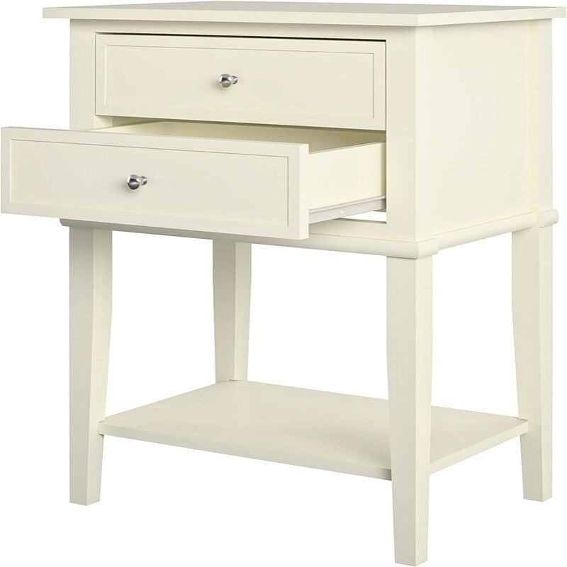 Table d'appoint Franklin 2 tiroirs noire
