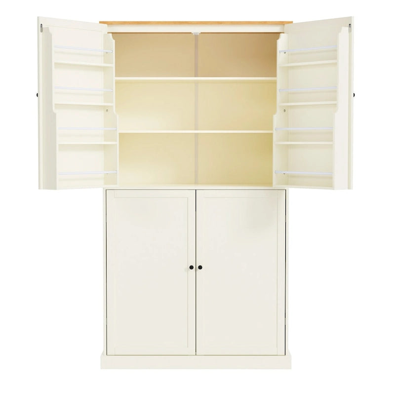 Armoire de cuisine autoportante haute 40,2x20x71,3 pouces avec 2 tiroirs, 2 étagères réglables et 8 étagères de porte