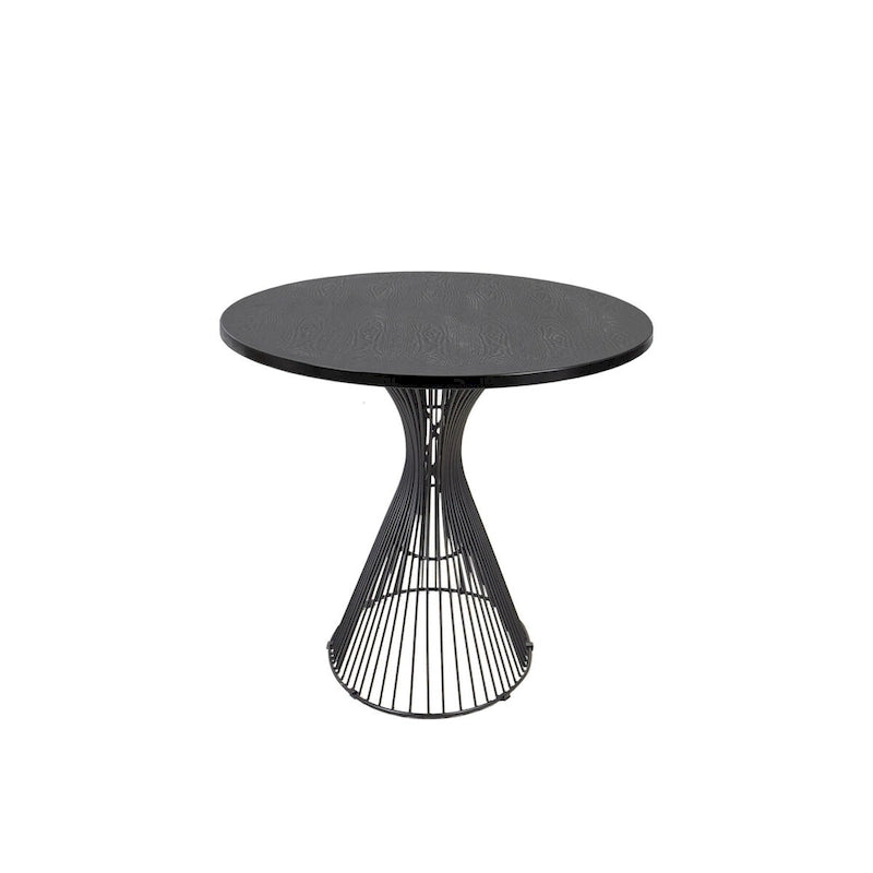 Table à manger ovale en bronze Mid-Century Modern avec piètement en métal – Plateau en MDF plaqué bois de 172 cm, 6 places