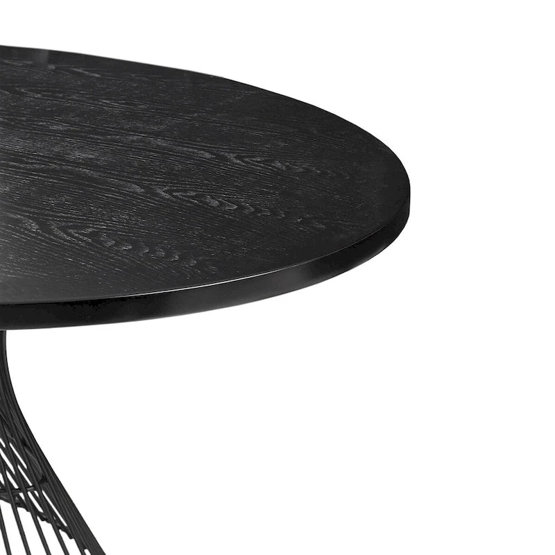 Table à manger ovale en bronze Mid-Century Modern avec piètement en métal – Plateau en MDF plaqué bois de 172 cm, 6 places