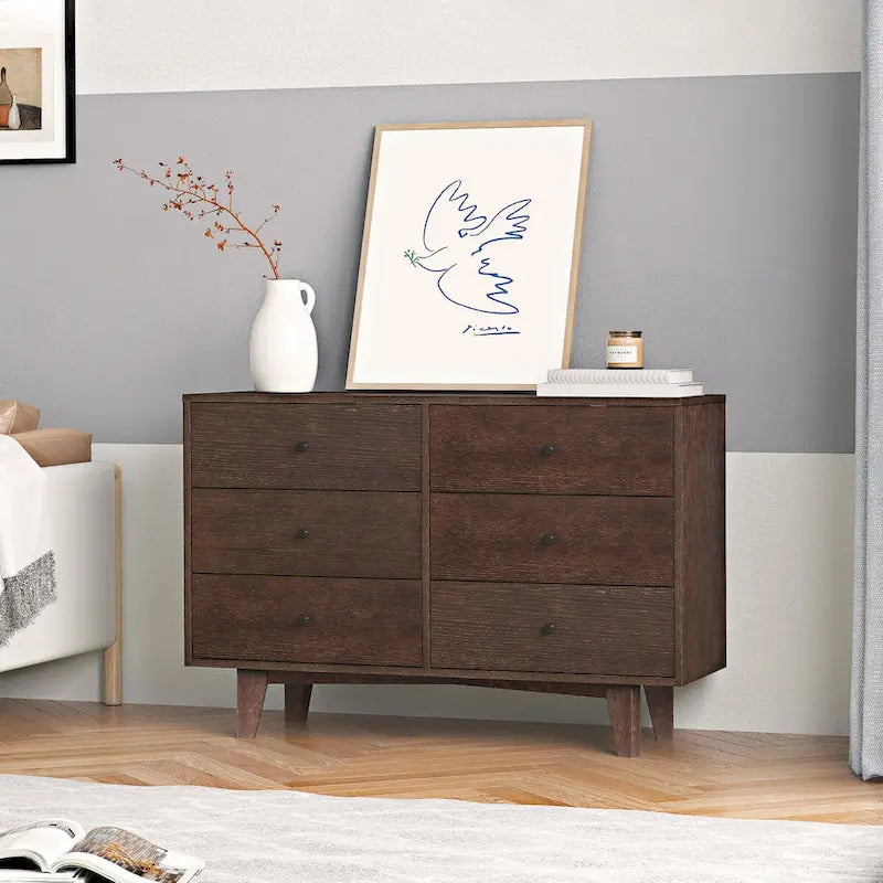 Commode en bois massif peinte par pulvérisation, buffet de vaisselle, console de service, casiers, poignée ronde rétro