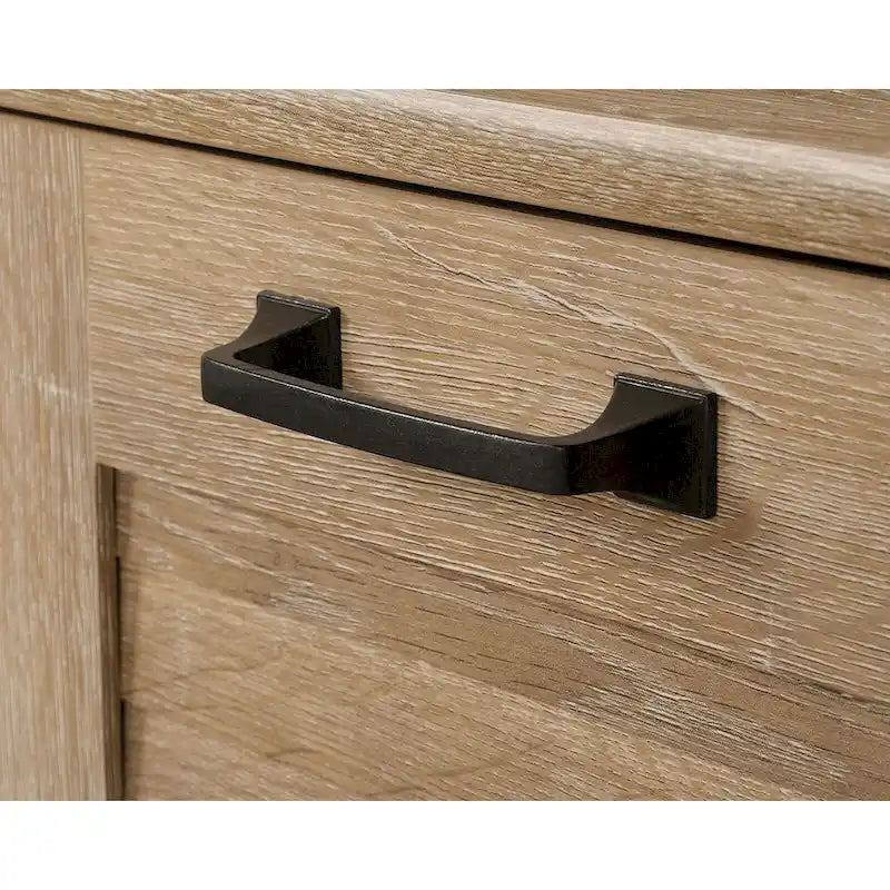 Bureau d'ordinateur à double piédestal avec 3 tiroirs, rangement de dossiers et étagère réglable – Chêne Orchard