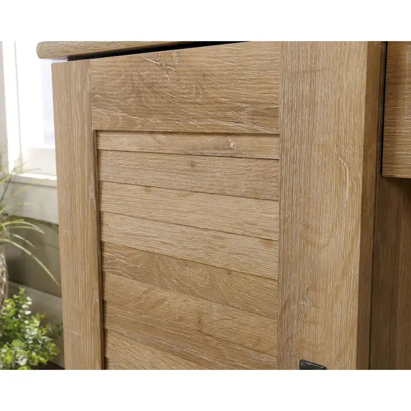 Bureau d'ordinateur à double piédestal avec 3 tiroirs, rangement de dossiers et étagère réglable – Chêne Orchard